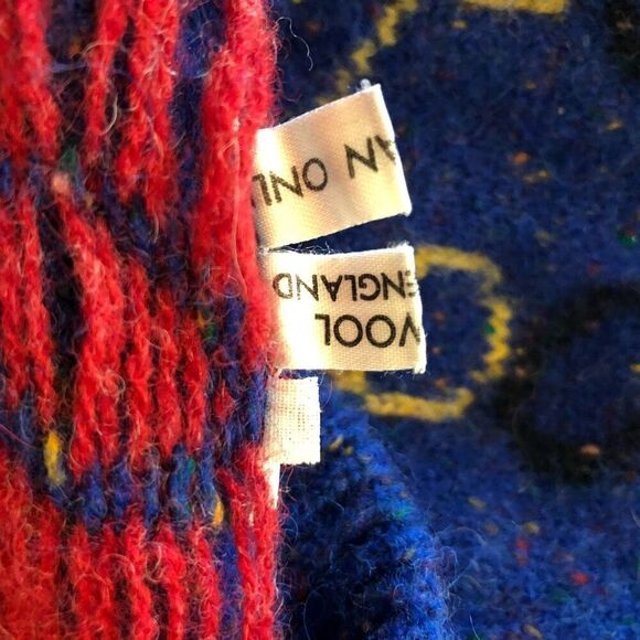 Vintage Button Down San Francisco Blue Confetti Wool Sweater Size S/M - Picture 7 of 11